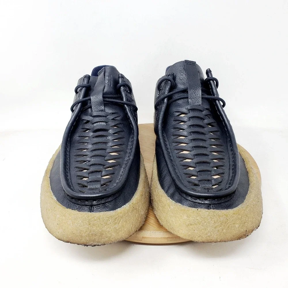 Camper Bark Shoes Mens 45 Black Lace Up Woven Top Oxford Summer Chukka Sneaker‎